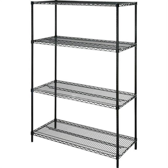 Lorell Starter Shelving Unit - 48" x 18" x 72" - 4 x Shelf(ves) - 4000 lb Load Capacity - Powder Coated - Assembly Required | Bundle of 5 Each