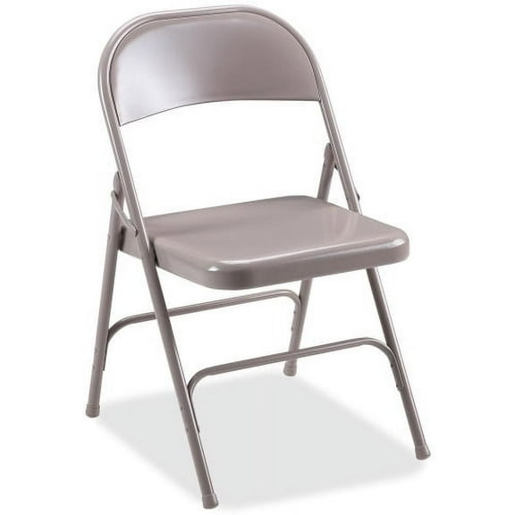 Lorell Steel Folding Chairs - 4/CT Beige Steel Seat - Beige Steel Frame - 19.4" Width x 18.3" Depth x 29.6" Height - 4 / Carton