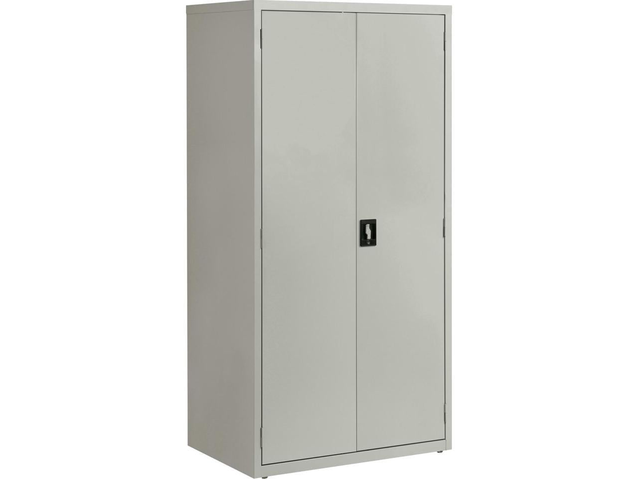 Light Gray Steel Lockable Office Storage Cabinet with Adjustable Shelving
