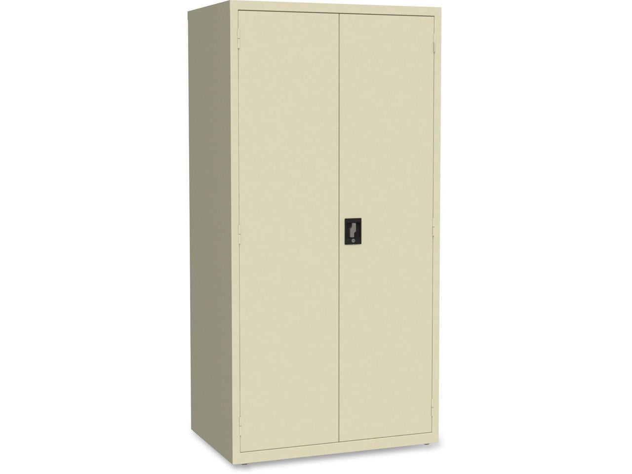Sleek 80'' Black Steel Lockable Storage Cabinet with Adjustable Shelving
