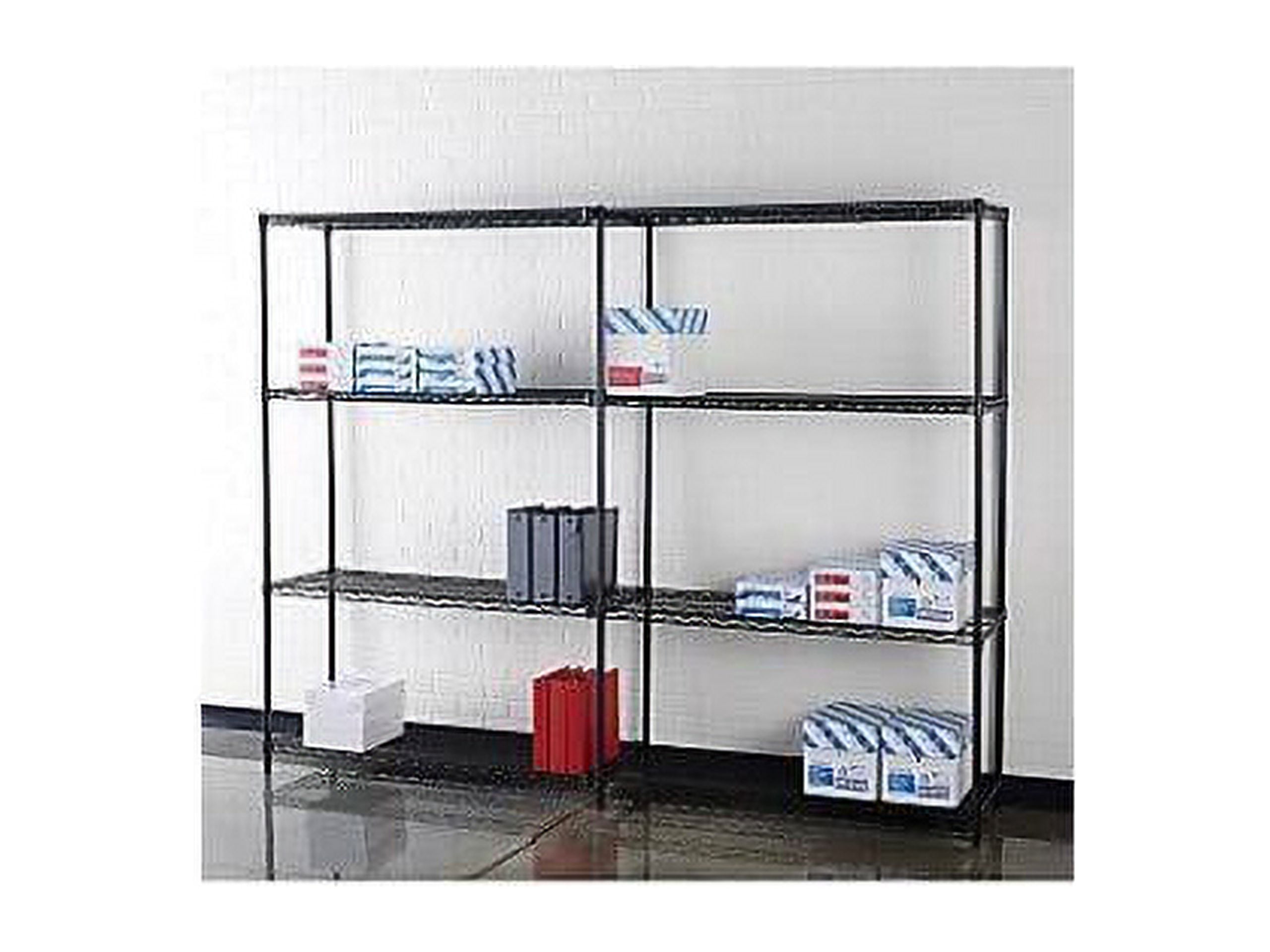 Adjustable 37" Industrial Black Steel Wire Shelving Unit