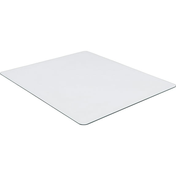 Lorell Tempered Glass Chairmat Floor - 50" Length x 44" Width x 0.25" Thickness - Rectangle - Tempered Glass - Clear