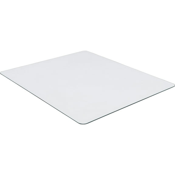 Lorell Tempered Glass Chairmat Floor - 50" Length x 44" Width x 0.25" Thickness - Rectangle - Tempered Glass - Clear