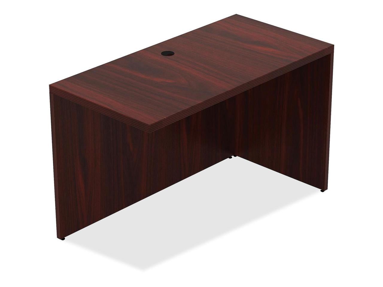 Mahogany Laminate Office Desk Return with Grommet Hole