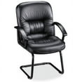 Lorell Tufted Leather Executive Guest Reception Waiting Room Chair