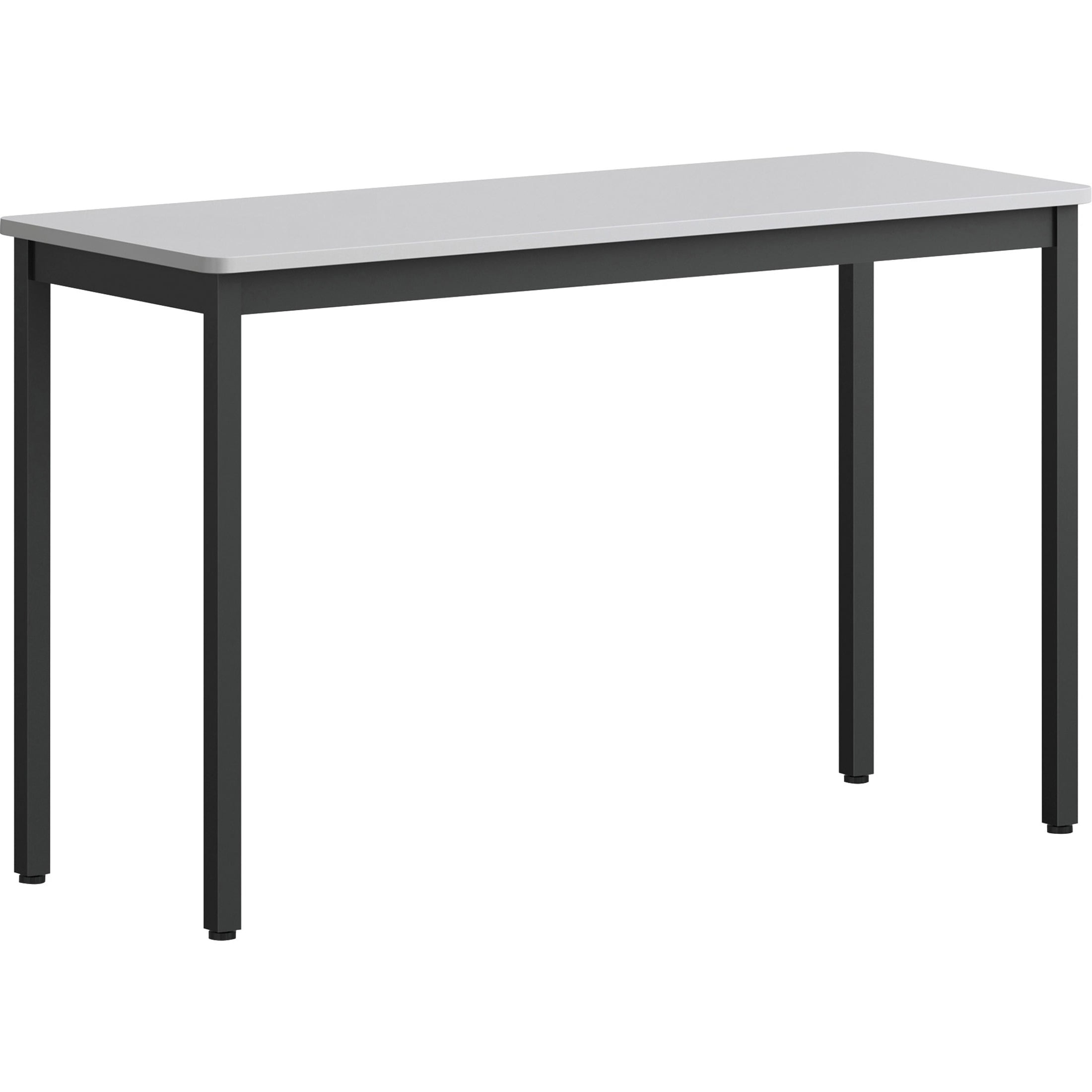 Gray Rectangle Utility Table with Powder Coated Steel Base