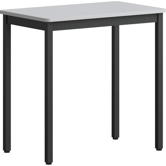 Lorell Utility Table Gray Rectangle Laminated Top Powder Coated Black Base x 30 Table Top Width x 1813 Table Top Depth 30 Height Assembly Required Melamine Top Material