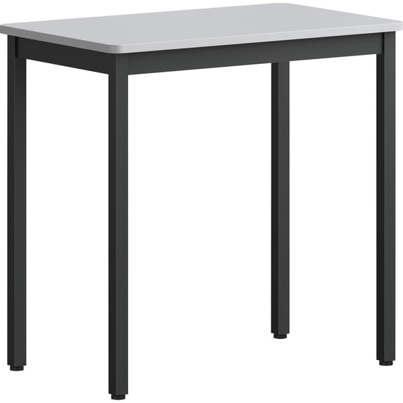 Lorell Utility Table Gray Rectangle Laminated Top Powder Coated Black Base x 30 Table Top Width x 1813 Table Top Depth 30 Height Assembly Required Melamine Top Material