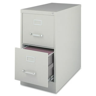 Space Solutions 3 Drawer Modern Metal Vertical File Cabinet with Lock in Silver