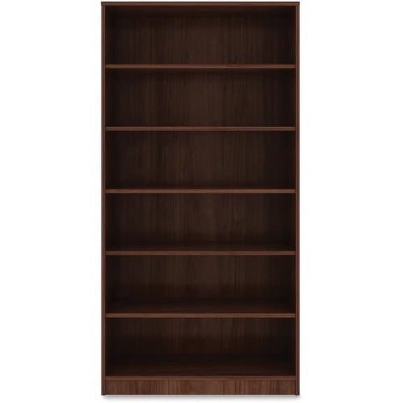 Lorell, LLR99792, Walnut Laminate Bookcase, 1 Each, Walnut
