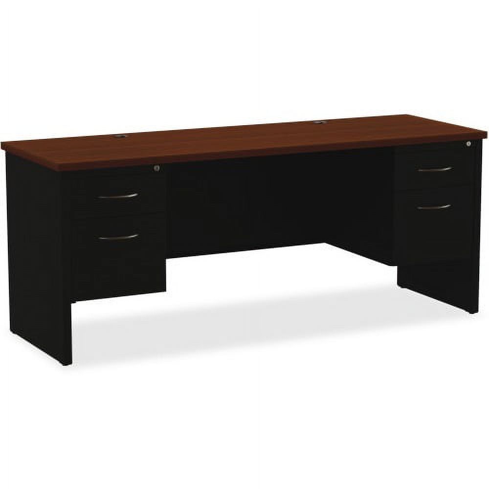 Lorell Walnut Laminate Commercial Steel Double-Pedestal 2-Drawer Carts - image 1 of 7