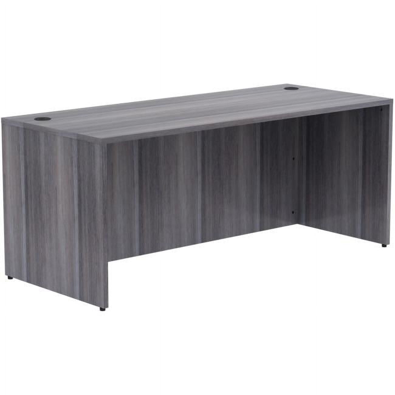 Weathered Charcoal Laminate Executive Desk Shell - 72" Width