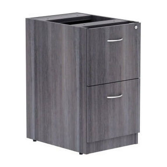 Lorell, Weathered Charcoal Laminate Desking Pedestal - 2-Drawer, 1 Each