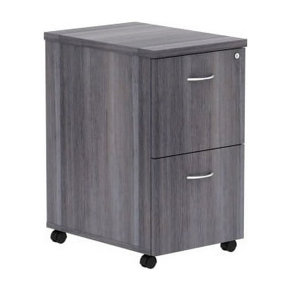 Lorell Weathered Charcoal Laminate Desking Pedestal File Cabinet 16"x22"x28.3", 2-File Drawer(S)