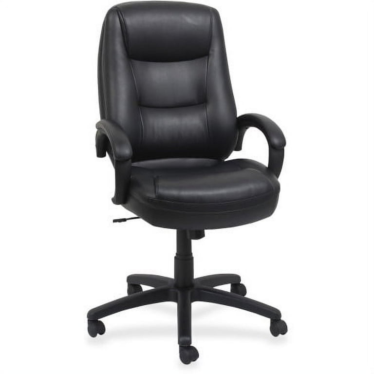 Lorell Westlake Series Executive High-Back Chair - Black Leather Seat - Black Polyurethane Frame - High Back - Black - 1 Each Lorell Westlake Series Executive High-Back Chair - Black Leather Seat - Black Polyurethane Frame - High Back - Black - 1 Each