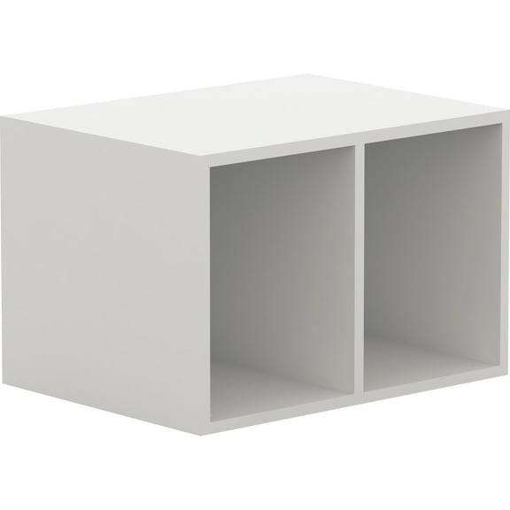 Lorell, White Double Cubby Storage Base Adder Unit, 1 Each, White