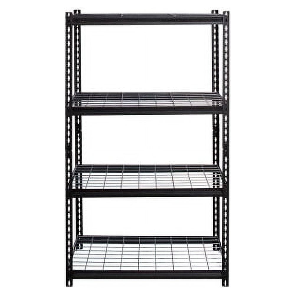Versatile 36'' Black Steel Boltless Shelving Unit with Adjustable Height