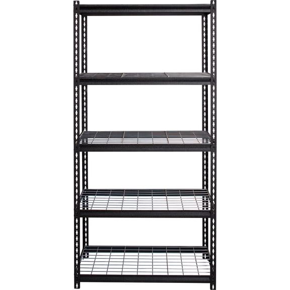 Lorell Wire Deck Shelving - 72" Height X 36" Width X 18" Depth - 28% Recycled - Black - Steel - 1 Each