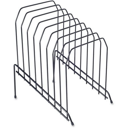 Lorell Wire Vertical File Sorter, 8 Sections, Black Metal Desktop Organizer