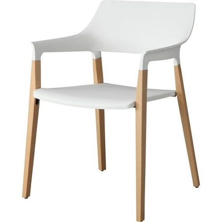 Lorell, Wood Legs Stack Chairs, 2 / Carton, White