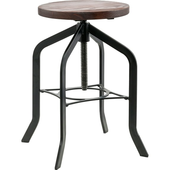 Lorell, Wood Seat Industrial Swivel Stool, 1 Each