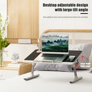 Lorelo Laptop Bed Tray Table, Height Angle Adjustable Laptop Bed Stand, Portable Lap Desk with Foldable Legs, Foldable Lap Tablet Table for Sofa Couch