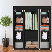 Lorelo Portable Clothes Closet Wardrobe, Closet for Bedroom, Clothes Rail with Non-Woven Fabric Cover, Clothes Storage Organizer, 58"x 17" x 68"Inches, Gray