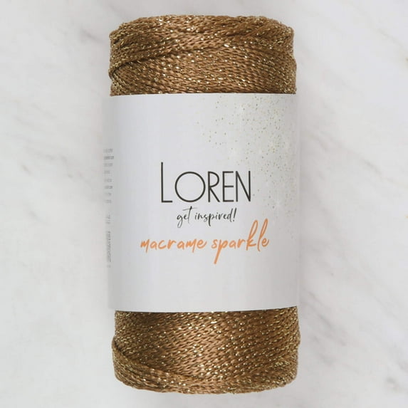 Loren Macrame Sparkle Hand Knitting Yarn, Glitter Brown - RM 200