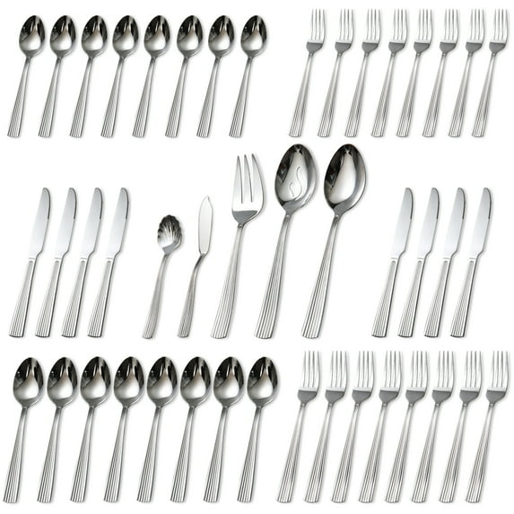 Lorena 45-Piece Stainless Steel Silverware Flatware Cutlery Set, Service for 8, Xan