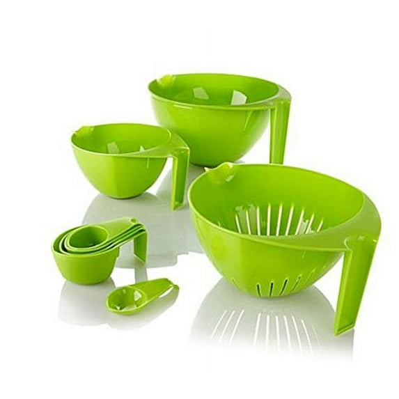 Lorena Garcia 8-piece Nesting Mixing Bowl and Measuring Cup Set ~Lorena Green