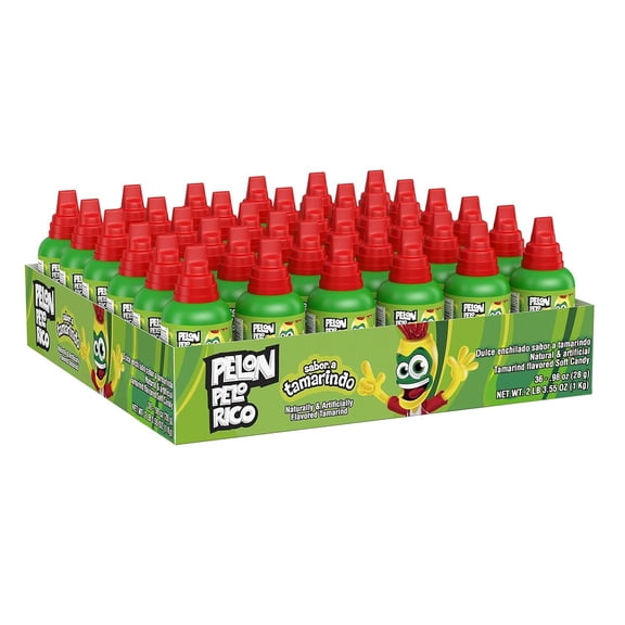 Lorena-Pelon Pelon Pelo Rico Tamarind Candy, Bottles 1 oz, 36 Count