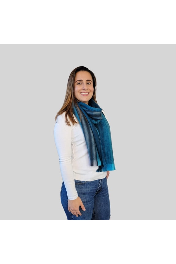 Lorena - Turquoise Striped Scarf