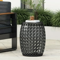 Lorent Metal Outdoor Side Table, Black