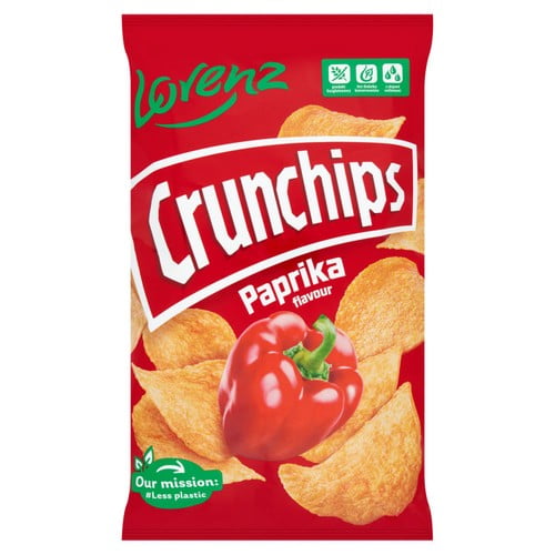 Lorenz Crunchips Paprika Crisps 130g, British Import (Pack of 3)