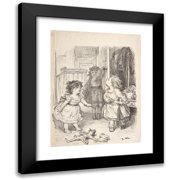 Lorenz Fr lich 12x14 Black Modern Framed Museum Art Print Titled - Three Little Girls in a Room Arguing and Spitting 1835-1903