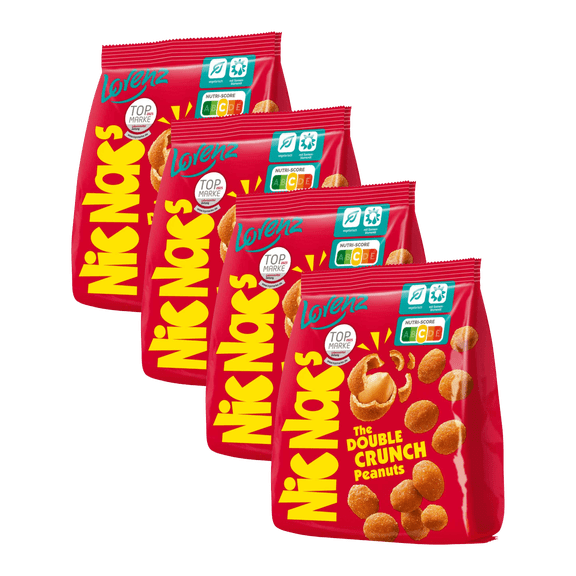 Lorenz NicNac's Nic Nacs crunchy shell peanuts - 4x 110g - Made in Germany