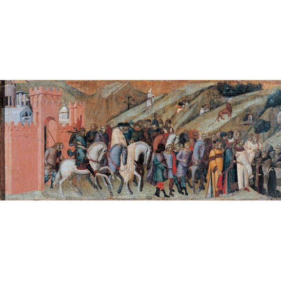 Lorenzetti Pietro Carmine Altarpiece 1329 14Th Century Tempera On Panel Transferred To Canvas Italy Tuscany Siena National Gallery Of Art Everett CollectionMondadori Portfolio Poster Print