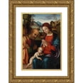 thumbnail image 1 of Lorenzo Costa 18x24 Gold Ornate Framed and Double Matted Museum Art Print Titled - The Holy Family, 1 of 4