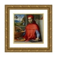 thumbnail image 1 of Lorenzo Costa 20x21 Gold Ornate Framed and Double Matted Museum Art Print Titled - Portrait of a Cardinal in His Study (C. 1510-1520), 1 of 4