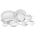 thumbnail image 1 of Lorenzo Import  57 Piece Border Porcelain Dinnerware Set  - Silver - Service for 8 Ashley, 1 of 1
