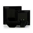 thumbnail image 1 of Lorenzo Import LH504 16 Piece Square Beaded Stoneware Dinnerware Set, Black, 1 of 4