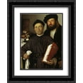 thumbnail image 1 of Lorenzo Lotto 2x Matted 20x24 Black Ornate Framed Art Print 'Portrait of Giovanni Agostino della Torre and his son Niccolo', 1 of 2