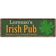 thumbnail image 1 of Lorenzo's Irish Pub Metal Sign Bar Man Cave 8x24 108240010417, 1 of 1
