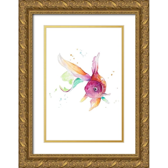 Loreth, Lanie 11x14 Gold Ornate Wood Framed with Double Matting Museum Art Print Titled - Fin-Tastic II
