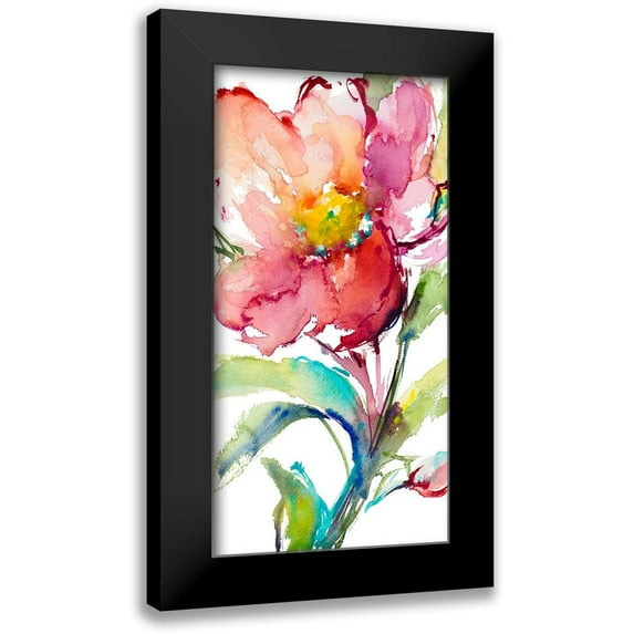 Loreth, Lanie 11x18 Black Modern Framed Museum Art Print Titled - Happy Blooms II