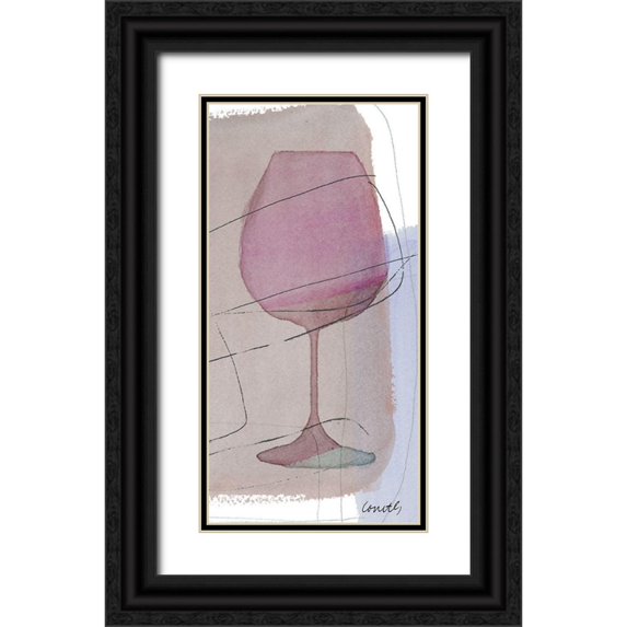 Loreth, Lanie 11x18 Black Ornate Wood Framed with Double Matting Museum Art Print Titled - Glass Of Wine II