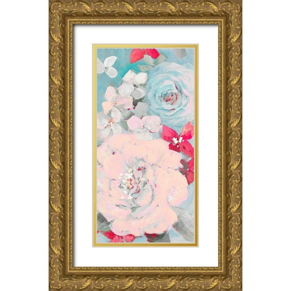 Loreth, Lanie 11x18 Gold Ornate Wood Framed with Double Matting Museum Art Print Titled - Abundant Garden Pastel I