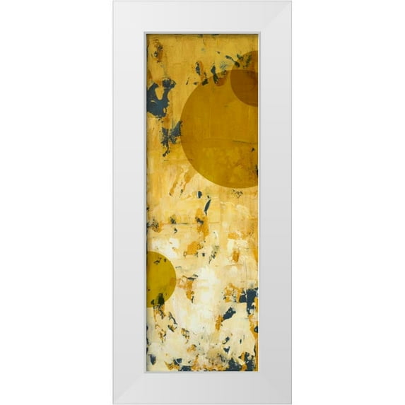 Loreth, Lanie 11x24 White Modern Wood Framed Museum Art Print Titled - Pathside Perennials with circles