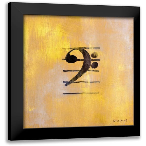 Loreth, Lanie 12x12 Black Modern Framed Museum Art Print Titled - Bass Clef Border