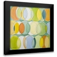 thumbnail image 1 of Loreth, Lanie 12x12 Black Modern Framed Museum Art Print Titled - Circle Around on Blue II, 1 of 5
